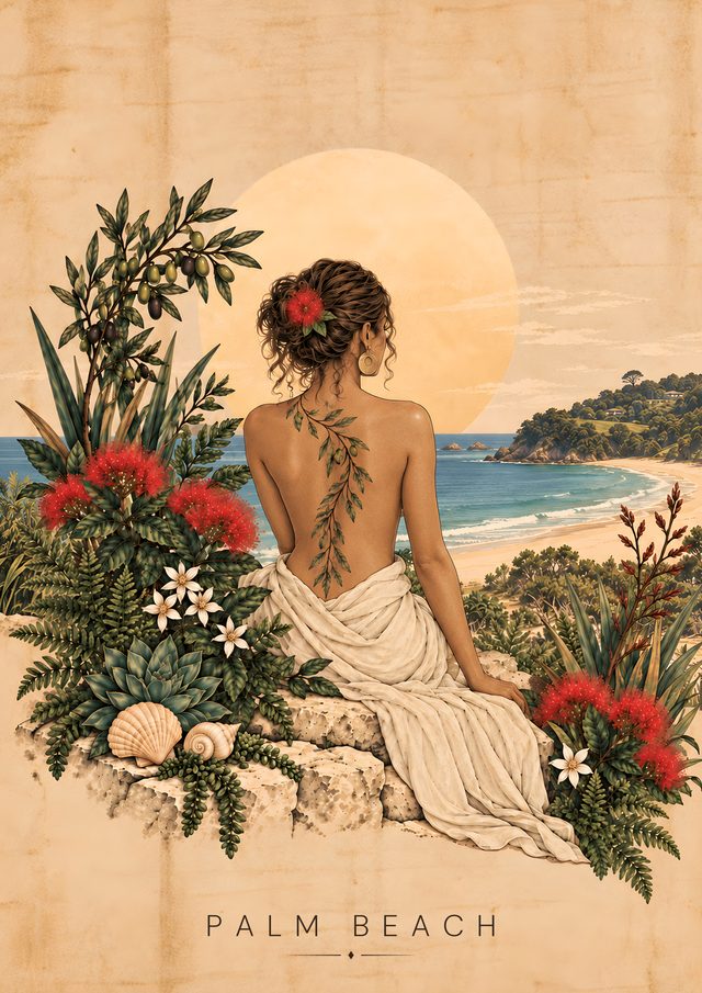 Palm Beach, an A3 art print: A quiet celebration of Palm Beach's sheltered shores and turquoise waters.